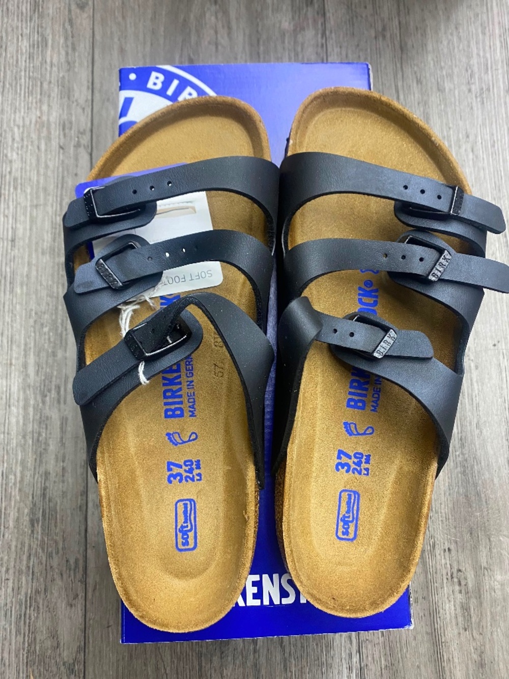 Birkenstock Florida BS Black Sandals Soft Footbed Birko-Flor Regular Fit